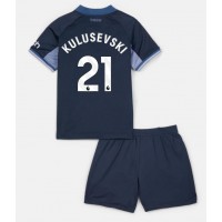 Dětský fotbalový dres Tottenham Hotspur Dejan Kulusevski #21 2023-24 Venkovní Krátký Rukáv (+ trenýrky)